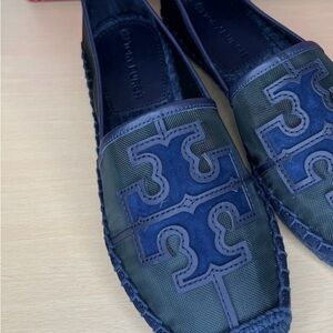 Tory Burch Navy  Melachite Espadrilles
